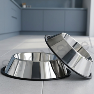 Bols de nourriture et d'eau pour chiens et chats portables écologiques Double Diner en acier inoxydable-Utilisation intérieure/extérieure - Product Image 4