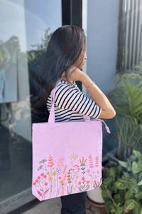 Export Quality Purple Lavender Fields Tote Bag Stylish Floral Canvas Bag for Women Shopping and Casual Carry Available For Sale - Product Image 5