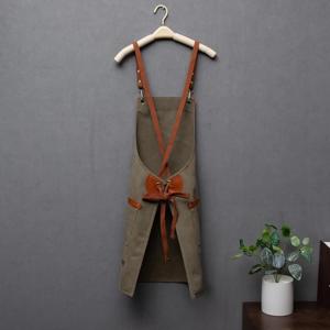 ผ้ากันเปื้อนผ้าฝ้ายเนื้อหนาสำหรับทำอาหาร100% เชฟทำอาหารในห้องครัวดีไซน์โลโก้ตามสั่งจากโรงงาน100% - Product Image 6