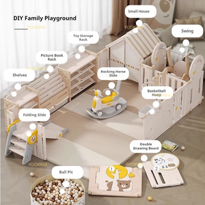 Parque infantil <span class=keywords><strong>de</strong></span> juguete con diseño <span class=keywords><strong>de</strong></span> dibujos animados, tipo cama con barandilla, <span class=keywords><strong>para</strong></span> el hogar y la habitación del bebé, con columpio, tobogán y colchoneta - Product Image 5