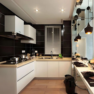 Huipinju Modern <b>Furniture</b> European Style Solid Wood <b>Kitchen</b> Cabinet MDF Pantry Cabinets - Product Image 1