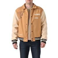 Blouson d'hiver vintage personnalisé pour homme, style varsity, motif lettres, broderie en laine/polyester, coupe-vent, respirant, réversible