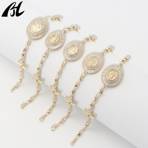 Bán Buôn 14K Mạ Điện Trinh Nữ Maria & Saint Jude CZ Vòng Đeo Tay Tôn Giáo Thời Trang Quyến Rũ Đồ Trang Sức Cho Phụ Nữ Và Nam Giới - Product Image 2