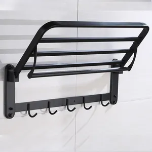 <span class=keywords><strong>Toallero</strong></span> Móvil Económico de <span class=keywords><strong>Acero</strong></span> <span class=keywords><strong>Inoxidable</strong></span> 304, <span class=keywords><strong>Toallero</strong></span> Plegable Negro para Hotel con Ganchos - Product Image 4