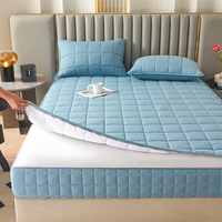 Protecteur de matelas imperméable entièrement fermé sur tous les six côtés, housse de matelas avec fermeture éclair amovible, coussin de protection de lit matelassé