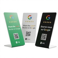 Tarjeta de Membresía NFC Acrílica Personalizada con Código QR para Redes Sociales, Soporte de Mesa RFID en Blanco para Reseñas de Google