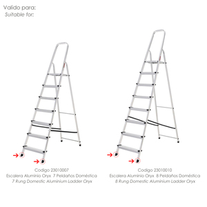 Oryx Supporto Anteriore in Alluminio per Scala a 7 e 8 Gradini - Product Image 2