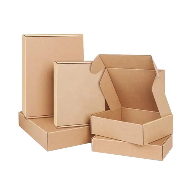 Kraft nakliye ham kağıtları kutuları toplu teslimat kağıt parke mektup Amazon e-ticaret posta kahverengi karton posta gönderim kutusu sevkiyat için