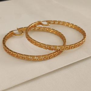 Les célèbres marques Keyon ont un logo en or 18 K, Design de motif Medusa, mode exagéré grand cerceau boucles d'oreilles - Product Image 6