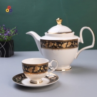 Ensemble Arabe de 72 Pièces, Assiettes et Plateaux de Buffet de Dîner en Relief de Chine Nouvelle Céramique Marocaine Or pour Événements pour Café