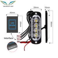 HearxinLED 4LED Blinkende Signallampe LED Auto Blitz Warnleuchte Not leuchte Licht leiste für LKW SUV Motorrad
