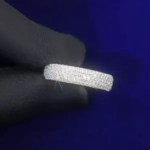 Fashion Jewelry Iced Out Ring VVS Moissanite Diamond Gold Plated 925 Solid Silver For Hip Hop Men Ring