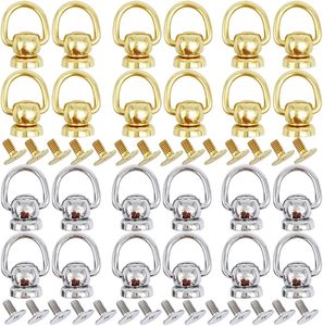 Remaches de latón con botón de bola y anillo en D giratorio para bricolaje, para cuero, collares, cinturones, bolsos, zapatos, estuches, motocicletas y vaqueros - Product Image 1