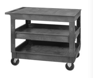 हानि पर औद्योगिक तीन ट्रे हल्के 3 टियर प्लास्टिक उपकरण गाड़ी भंडारण के लिए रोलिंग कार्ट - Product Image 4