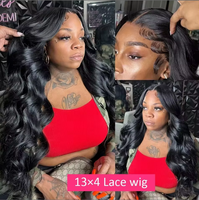 Perruque sans colle 360 Full Lace 13x4 5x5 Body Wave en cheveux humains, densité 250%, pré-épilée et pré-coupée, perruque frontale HD Lace 13x6 pour femmes noires