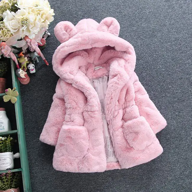 Manteau d'hiver en fausse fourrure pour fille, tenue de neige chaude à capuche pour bébé de 2 à 8 ans, nouvelle collection Offre Spéciale