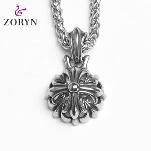 Colliers pendentifs en acier inoxydable Ganesh, le dieu éléphant, bijoux de mode religieux hindou gothique punk vintage en acier titane pour hommes - Product Image 3