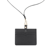 Porte-badge d'identification en cuir PU ODM avec cordon tour de cou et étui à cartes grainé pour le bureau et l'école