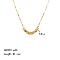 YWXS Ensemble de bijoux collier et bracelet pour amies en acier inoxydable plaqué or 18 carats, design simple et tendance, motif argent brisé, petit carré