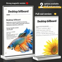 Support de signalisation de table en acrylique transparent double face avec logo personnalisé, format A4, pour affichage publicitaire de bureau, menu de conférence