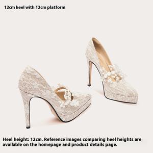 Женские свадебные туфли на высоком каблуке, босоножки для невесты с противоскользящей подошвой, для лета, осени и весны - Product Image 6