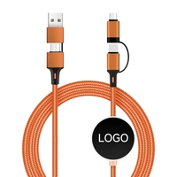 Cable de Carga con Logotipo LED Promocional de 100 cm, 6 en 1, Cable USB con Logotipo Luminoso para Dispositivos Móviles de 8 Pines, Lightning y USB-C