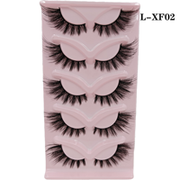 Vente en Gros 5 Paires de Faux Cils Bande Complète Œil de Chat Effet Ailé Renard Moelleux Naturel 10mm-20mm