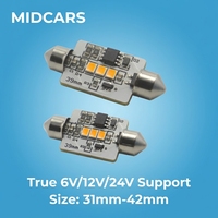 Ampoule LED Stroboscopique Festoon 6V 12V 24V, Lumière de Lecture Auto-Clignotante sans Contrôleur, Avertissement pour Véhicule