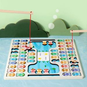 Jeu de pêche magnétique en bois pour enfants de 3 à 5 ans avec 2 cartes flash d'orthographe - Product Image 4