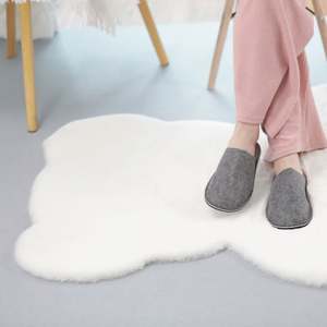 พรมขน faux ขนกระต่ายนุ่มพิเศษหลากสีขนาด40*60ซม. พรมขนปุยสีชมพูใช้ในบ้านพรมฟัซซี่สำหรับห้องนั่งเล่น - Product Image 2