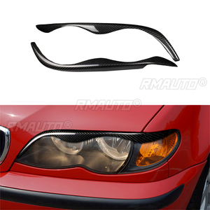 1 par de cubiertas de fibra de carbono real para faros delanteros de coche, para BMW E46 323i 328i 330i 325i 1999 2000 2001 2002 2003 2004 - Product Image 1