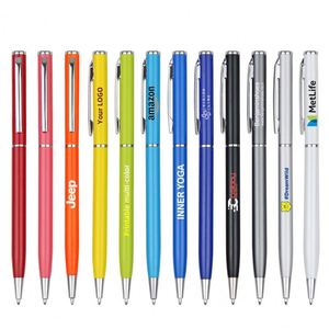 Wholesale Custom Logo Promotional Slim Metal Multi-Functional Twist Ballpoint <b>Pen</b> 1.0mm Writing Width Black Ink UV Printing - Product Image 3