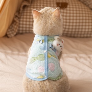 เสื้อกั๊กแมวขนฟูแบบมีฮู้ด MOM PUPU 3D ลายหมี สำหรับแมวไร้ขน ใส่สบายในฤดูหนาว ซักเครื่องได้ สีน้ำตาล Lomi/สีน้ำเงิน <span class=keywords><strong>Bundy</strong></span> - Product Image 3