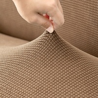 Sarung Sofa Gaya Eropa Bahan Fleece Jagung, Dapat Dicuci, Elastis, Spandex Jacquard, Beludru Jagung, Sarung Sofa Elastis untuk Set 2 Dudukan