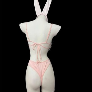 Lindo Body de Conejita con Encaje Rosa, Elástico y Sexy, Disfraz de Juego de Roles para Mujer 066 - Product Image 2