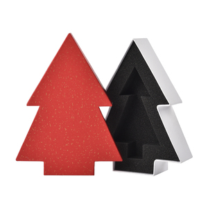 Boîte-cadeau en carton de conception d'arbre de Noël rouge de luxe avec revêtement UV et gaufrage Base de disparition de logo personnalisé pour bougies - Product Image 5