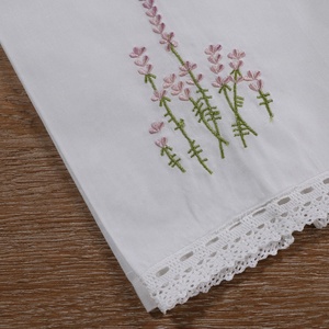 TL010 decorazione festa di Natale di nozze asciugare le mani 14 "x22" ricamato lavanda bianco ramiè cotone asciugamano di <span class=keywords><strong>pizzo</strong></span> - Product Image 3