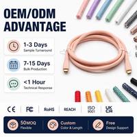 Cable USB4 USB-C a USB-C de Silicona con Blindaje Trenzado y Núcleo de Cobre de LUNG KAY, Carga Rápida y Transferencia de Datos para Teléfono y Tableta