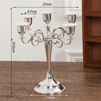 Élégant chandelier baroque en métal, porte-bougie doré, argenté, noir, avec bras en spirale, style vintage, pour centre de table de mariage ou de dîner