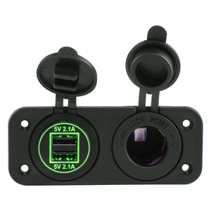 Nhà máy cung cấp ds027b cổng kép 5V1A + 5V 2.1A USB sạc điện ổ cắm với LED vòng ánh sáng xe tự động sạc với đường dây kết nối - Product Image 5