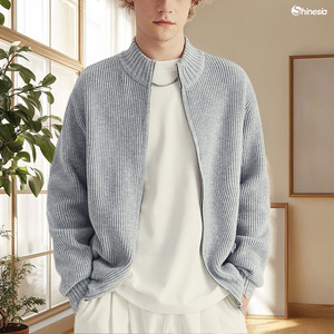 OEM <span class=keywords><strong>Homme</strong></span> <span class=keywords><strong>Cachemire</strong></span> Manches Longues Fermeture Éclair Veste Courte Tricots Logo Personnalisé Hiver <span class=keywords><strong>Col</strong></span> <span class=keywords><strong>Roulé</strong></span> Zip Up Tricoté Laine Cardigan <span class=keywords><strong>Pull</strong></span> - Product Image 1