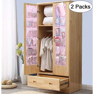 Over The Door Shoe Organizer 12 Mesh Pockets Hanging <b>Narrow</b> Closet Door Pink Kids Baby <b>Storage</b> Rack - Product Image 2