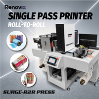 Imprimante d'étiquettes UV Roll-to-Roll Renovix Surge-R2R, largeur 328 mm, vitesse 20-80 m/min, machine à jet d'encre pour films PE, PET, BOPP, PP et PVC