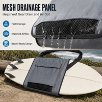 Sac de transport rembourré personnalisé pour planche de surf avec surface extérieure réfléchissante pour le transport sur la plage