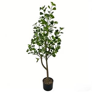 Bonsái artificial de ficus, árbol de baniano artificial en maceta, hojas en forma de corazón - Product Image 1