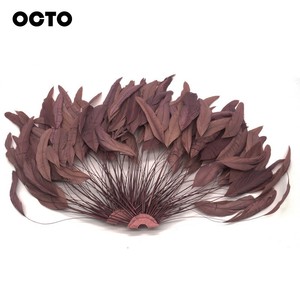 25-30cm 10-12in màu đen nhuộm màu sắc nửa <span class=keywords><strong>Pinwheel</strong></span> Tước Gà trống đuôi lông miếng trang trí mũ - Product Image 3