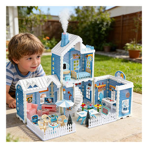 Mini Villa de Plástico, Casa de Muñecas con Balcón, Dormitorio, Cocina, Baño, Muebles, Juego de Imitación, Regalo para Niños y Familia - Product Image 6