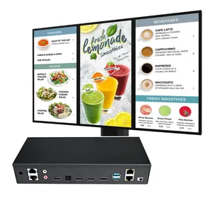 Generasi baru 4K papan Menu Digital pemutar Media perangkat lunak CMS diaktifkan tampilan sambungan layar Multi