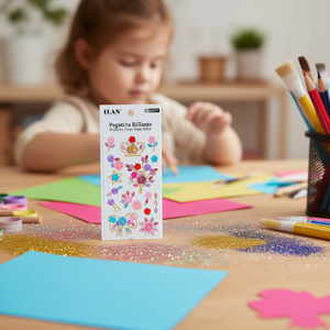 Ilan Adesivo Brillante Multicolore a Forma di Fiocco, Corona e Albero 39039 - Product Image 1