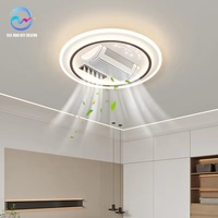 Ventilatori da soffitto a LED DC senza pale in ferro, 6 velocità, telecomando, dimmerabili, controllo vocale intelligente, dimmerazione non polarizzata, modernità e semplicità
